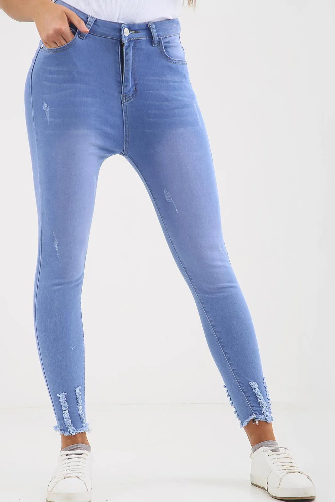 Ladies High waisted light blue Jeans