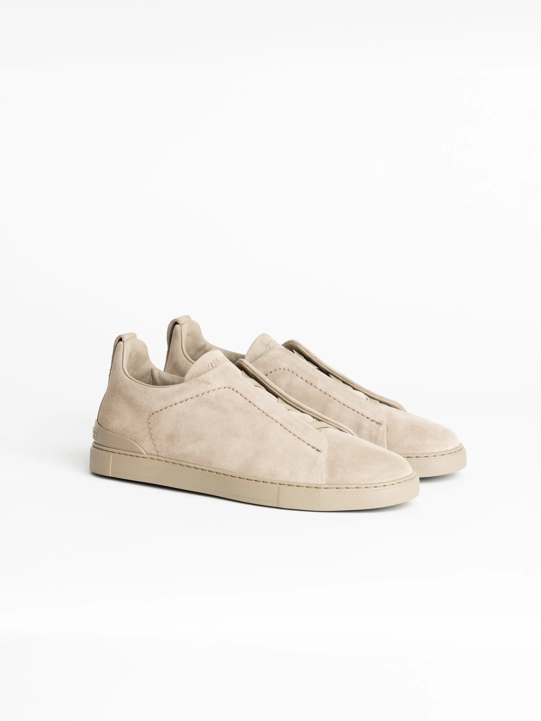 Light Taupe Suede Triple Stitch™ Sneakers