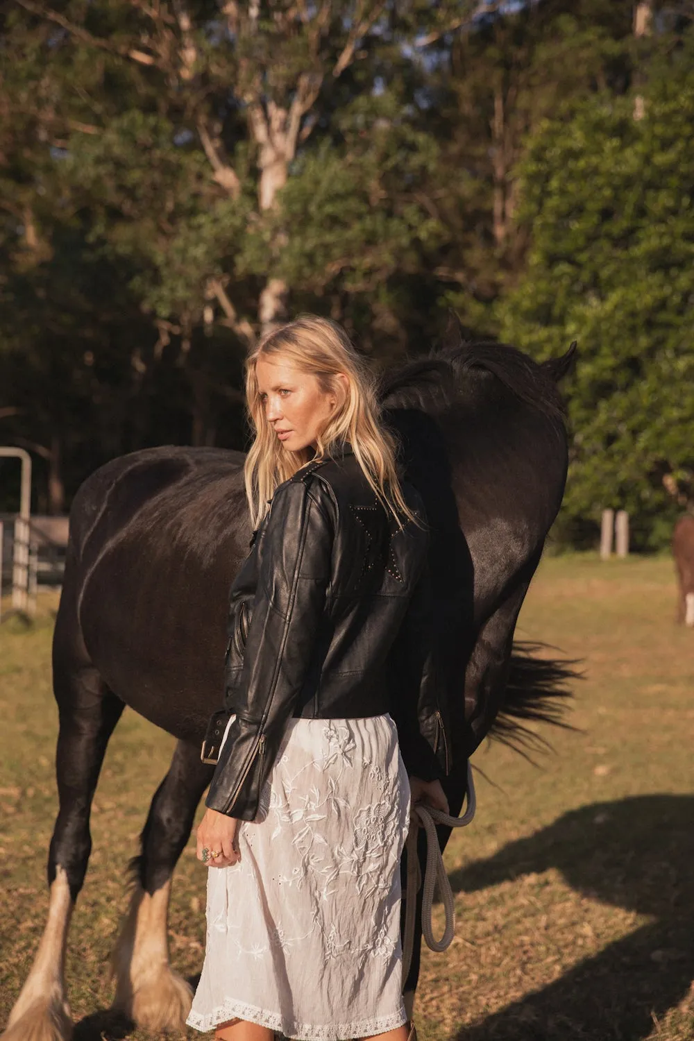 Lone Star Leather Biker Jacket - Noir