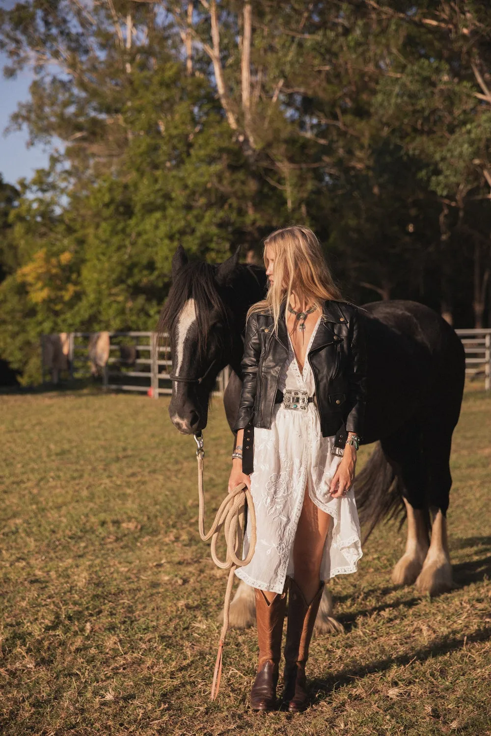 Lone Star Leather Biker Jacket - Noir