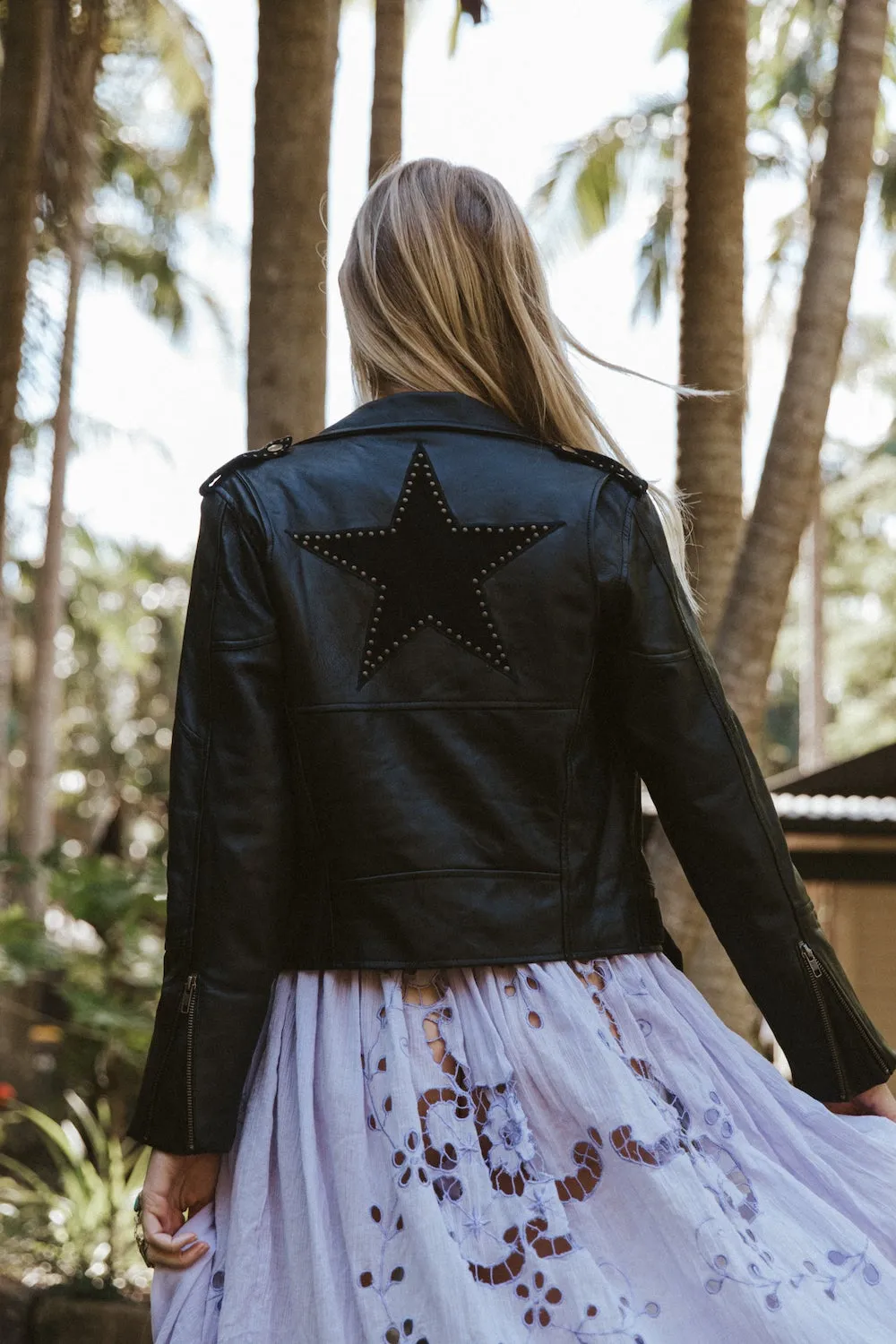 Lone Star Leather Biker Jacket - Noir