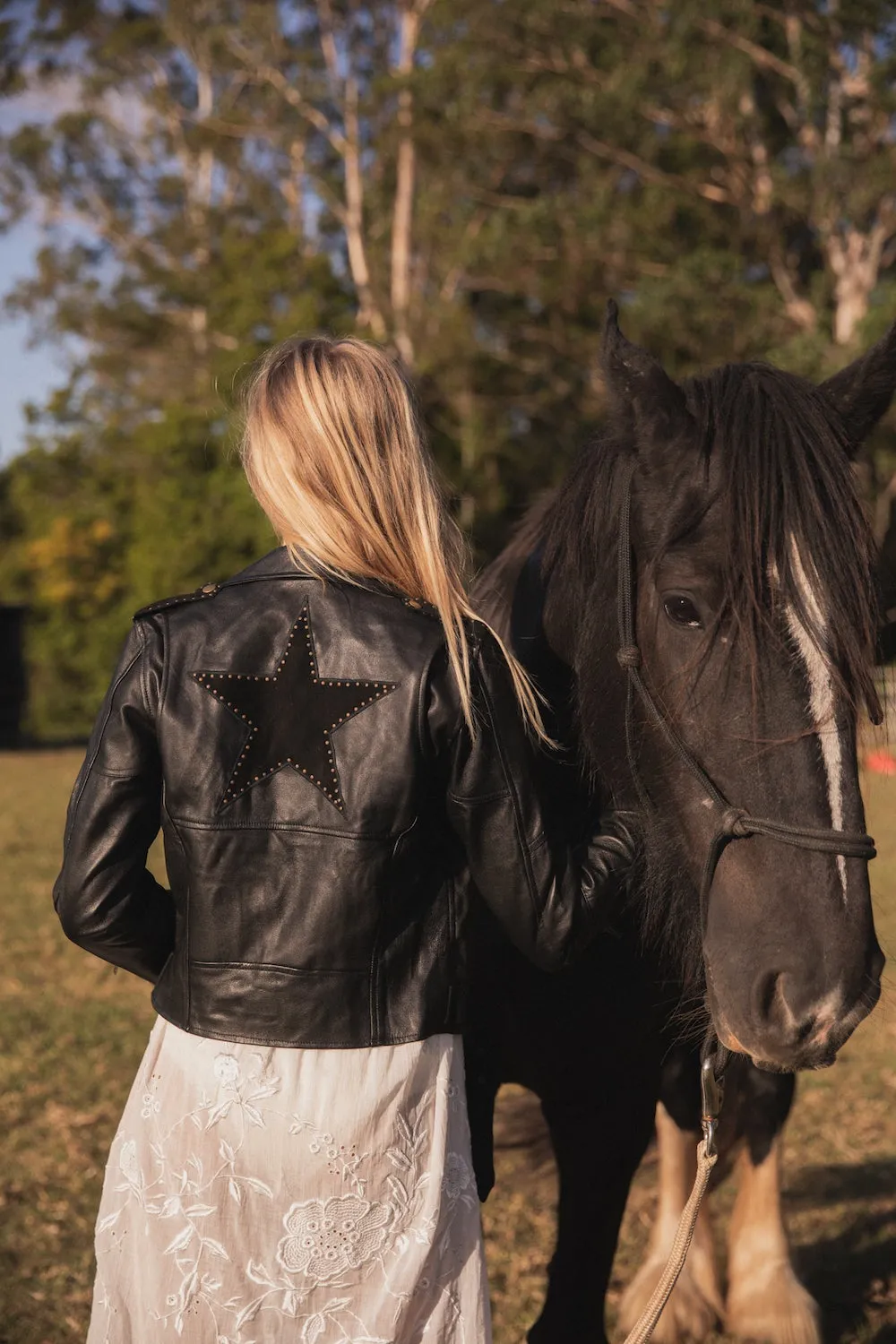 Lone Star Leather Biker Jacket - Noir