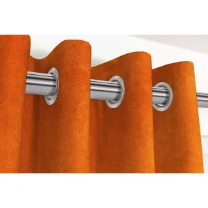 Matt Burnt Orange Velvet Curtains