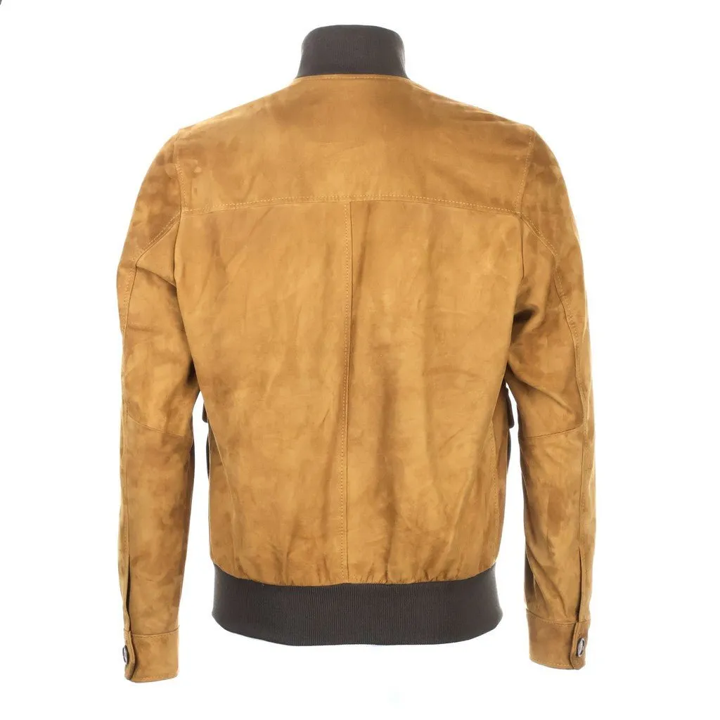 McKINNON & CO Suede Leather Bomber Jacket TAN/BROWN REG