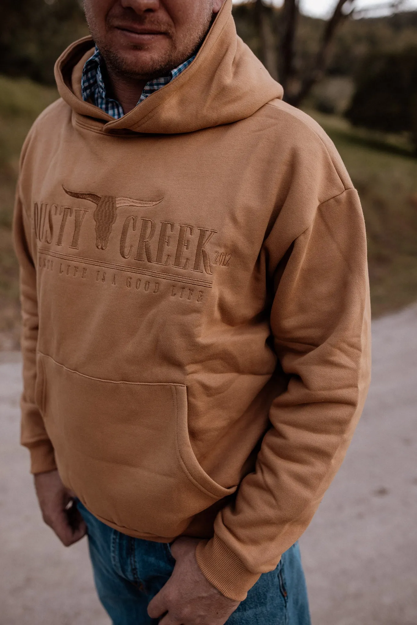 MENS HOODIE in Camel