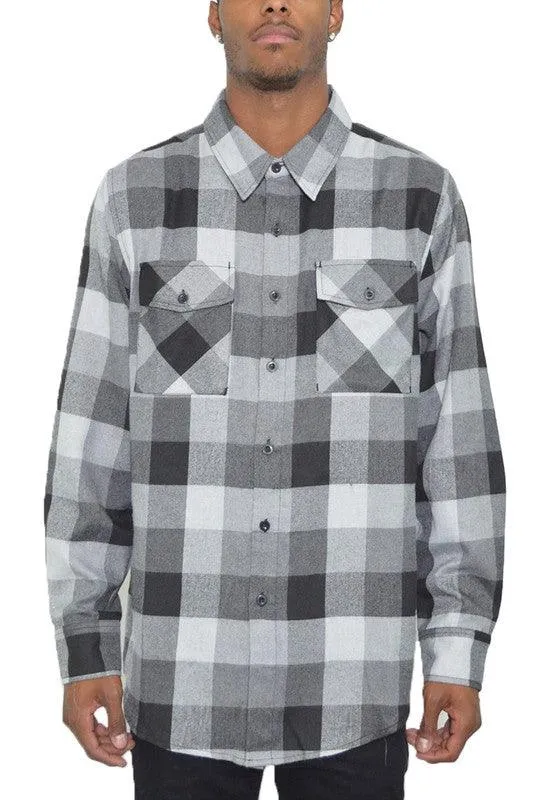 Mens Shirts LS Checkered Flannel