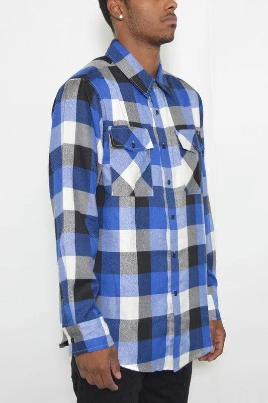 Mens Shirts LS Checkered Flannel