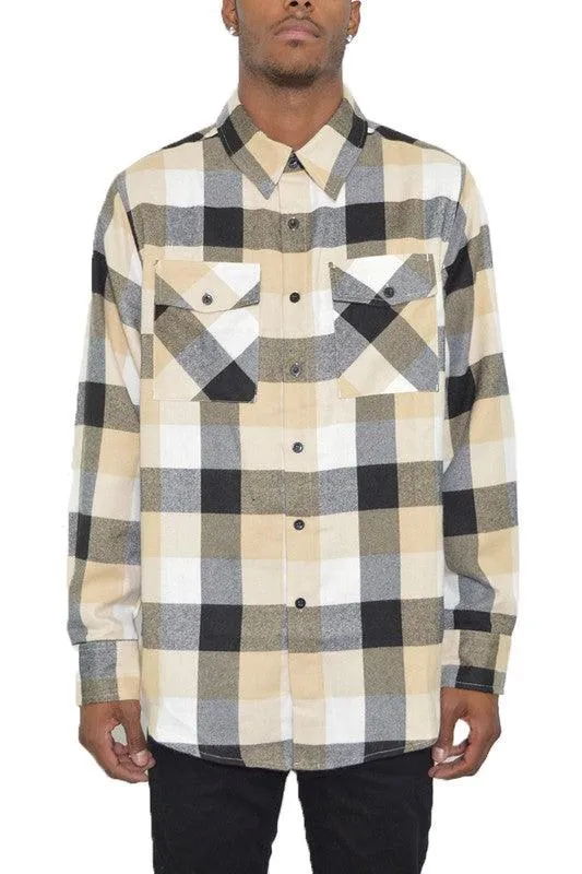 Mens Shirts LS Checkered Flannel