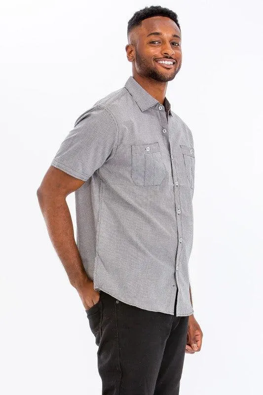 Mens Short Sleeve Button Down Shirts 3 Color Options