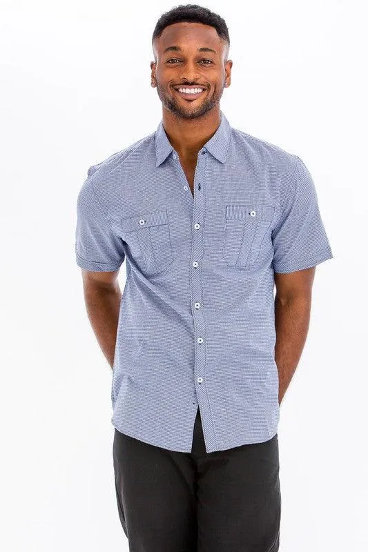 Mens Short Sleeve Button Down Shirts 3 Color Options