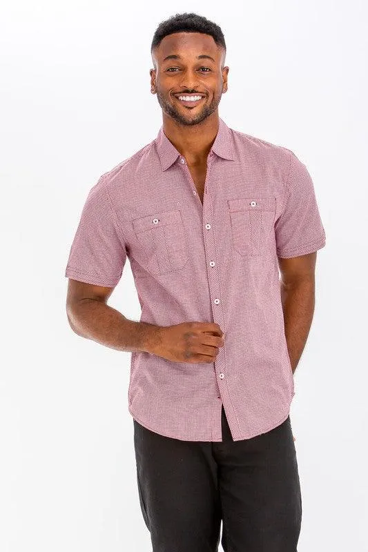 Mens Short Sleeve Button Down Shirts 3 Color Options