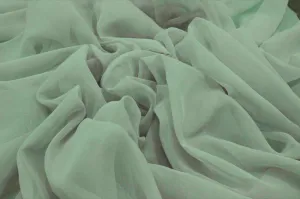 Mint Green silk chiffon fabric 44 inch wide~flat finish