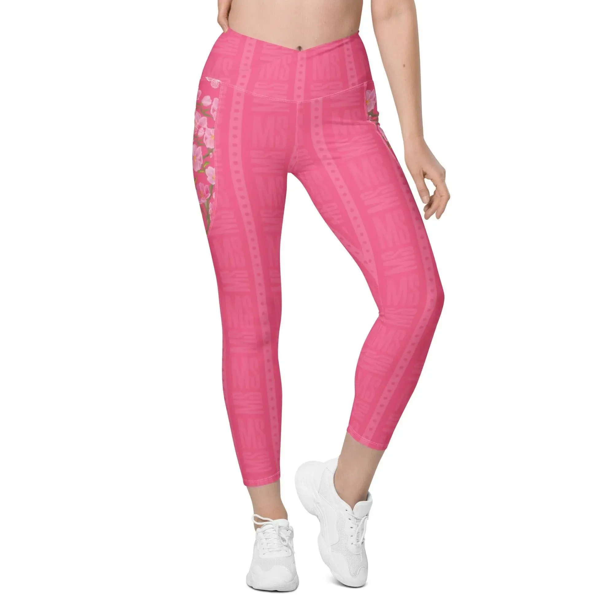 Misha Crossover leggings with pockets - Pink