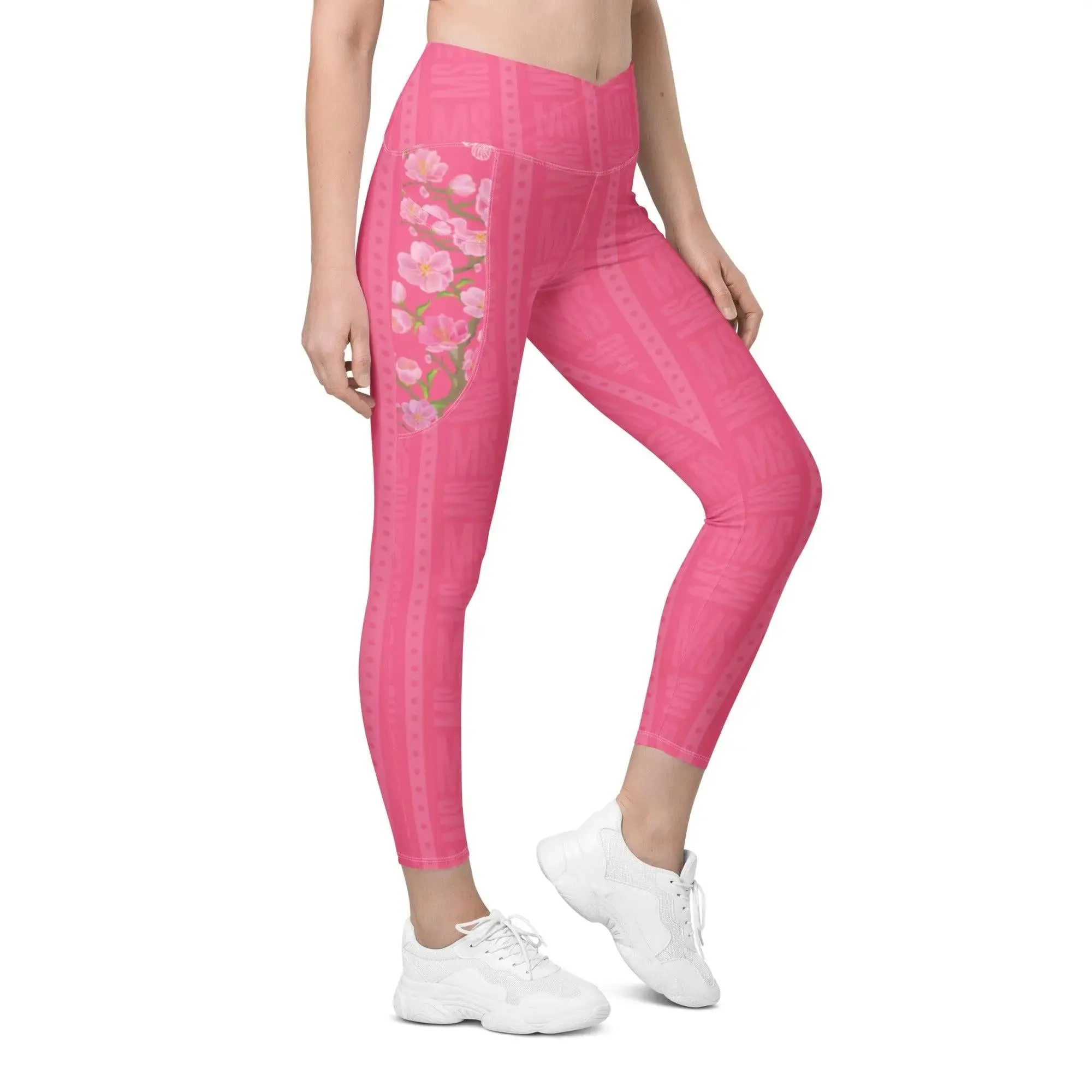 Misha Crossover leggings with pockets - Pink