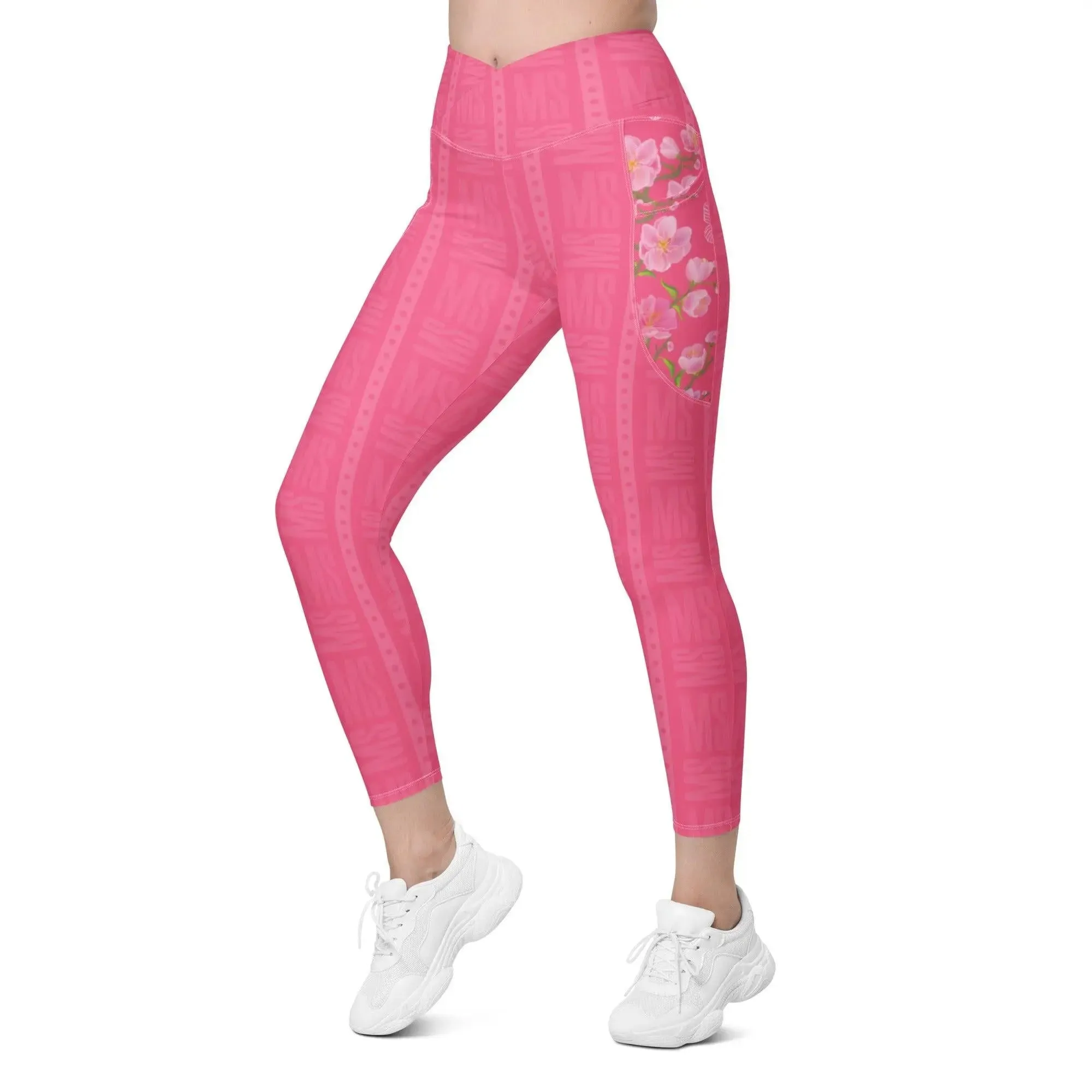 Misha Crossover leggings with pockets - Pink