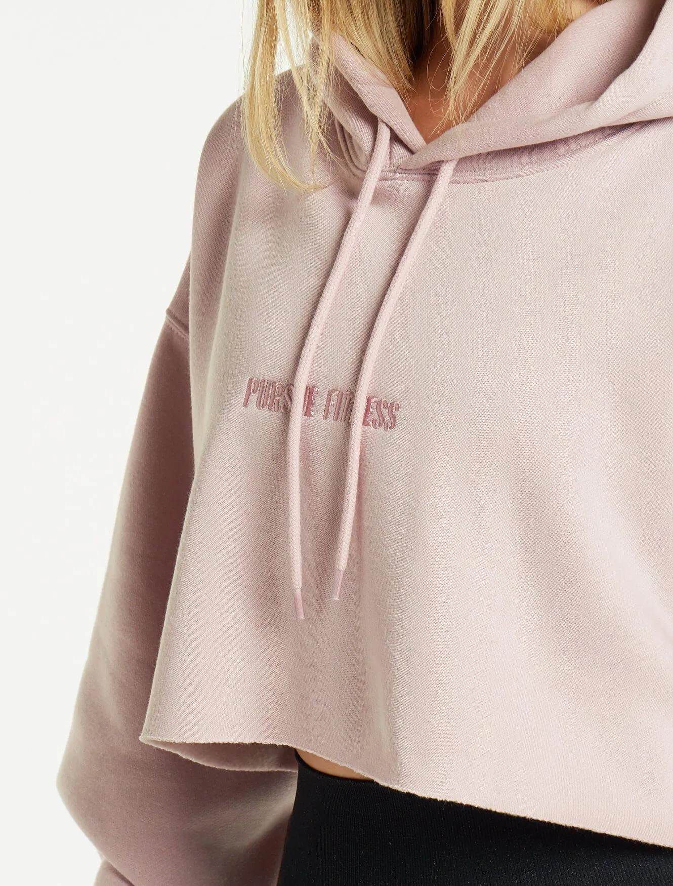 Oversized Crop Hoodie - Dusky Pink