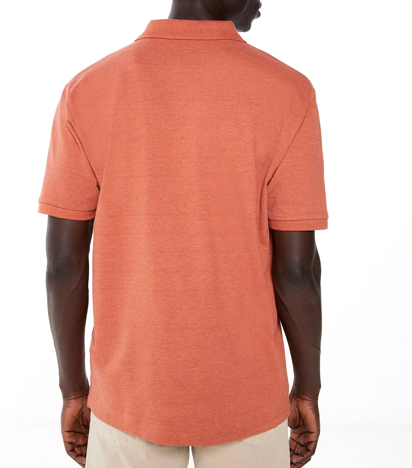 Piqué Patterned Polo Shirt Orange