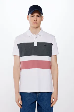 Piqué patterned polo shirt - White