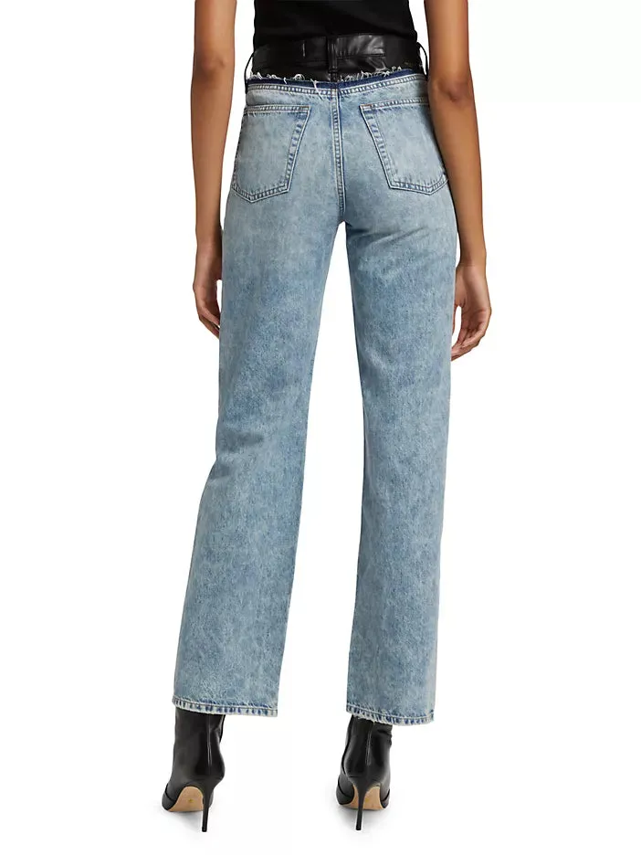 RAG & BONE SHEA HIGH-RISE STRAIGHT-LEG COMBO JEANS