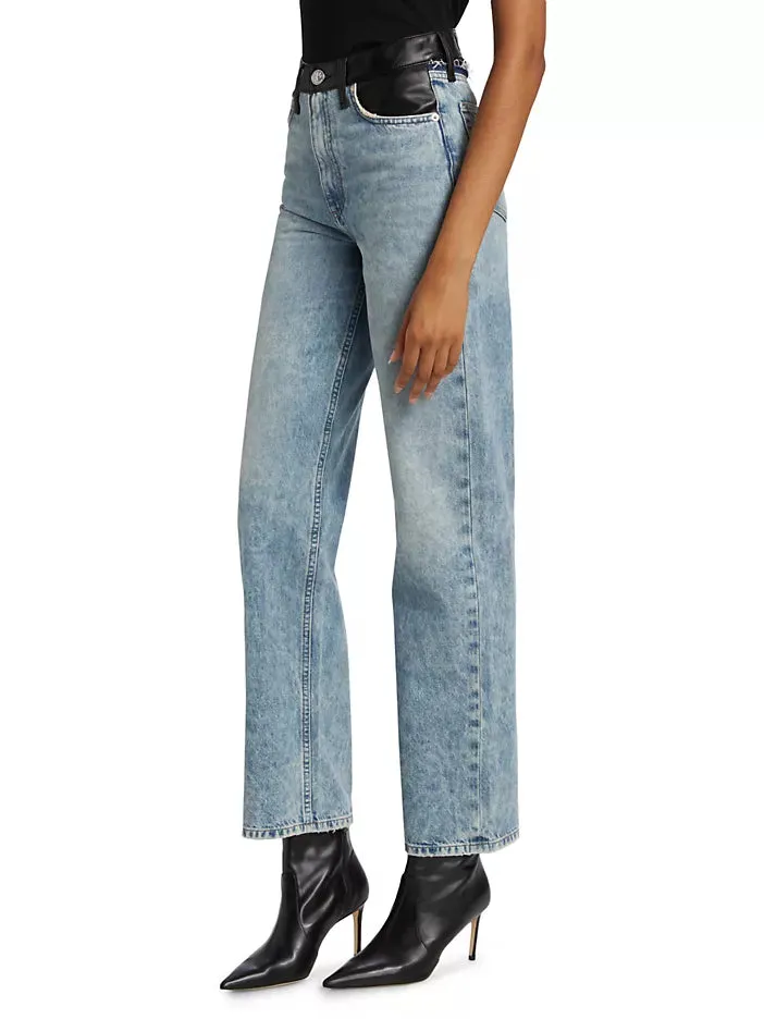 RAG & BONE SHEA HIGH-RISE STRAIGHT-LEG COMBO JEANS