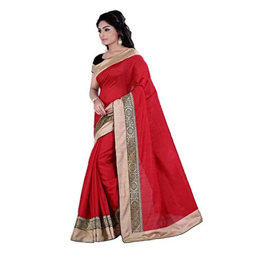 Sarvagny Clothing Red Banarasi Silk Fashion Saree