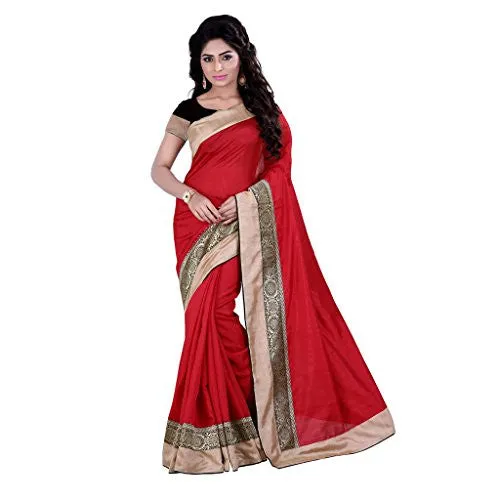 Sarvagny Clothing Red Banarasi Silk Fashion Saree