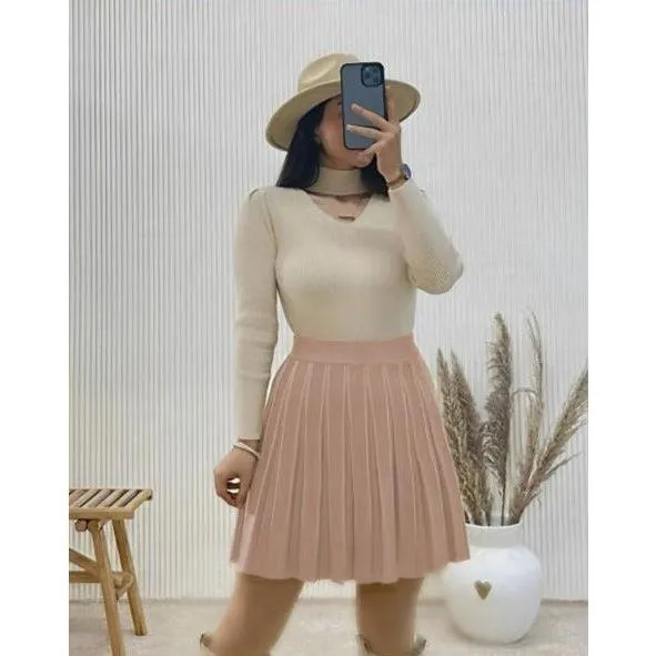 Sexy Pleated Mini Skirt