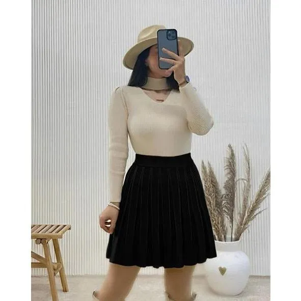 Sexy Pleated Mini Skirt