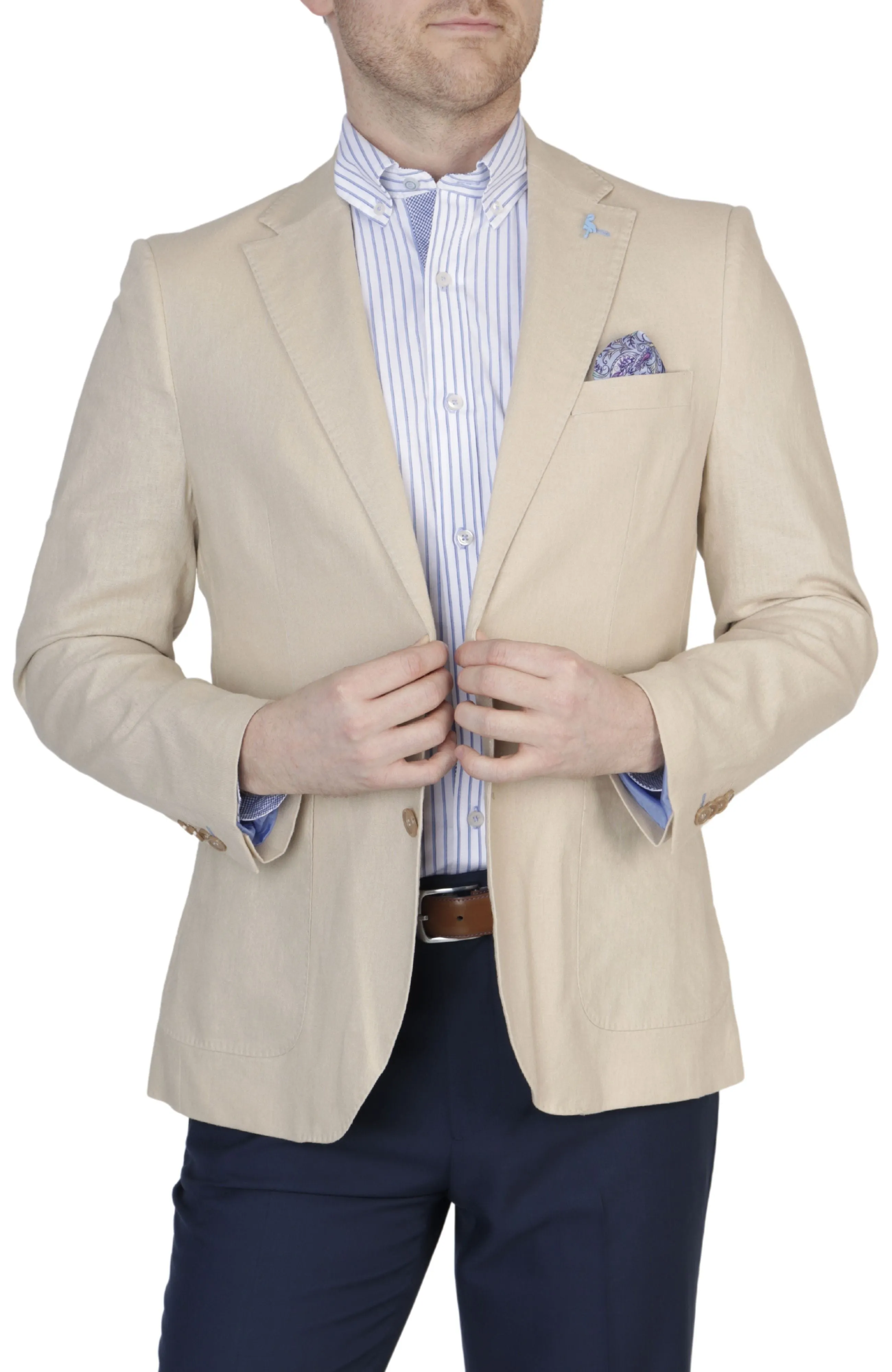 Signature Solid Neutral Linen Sport Coat