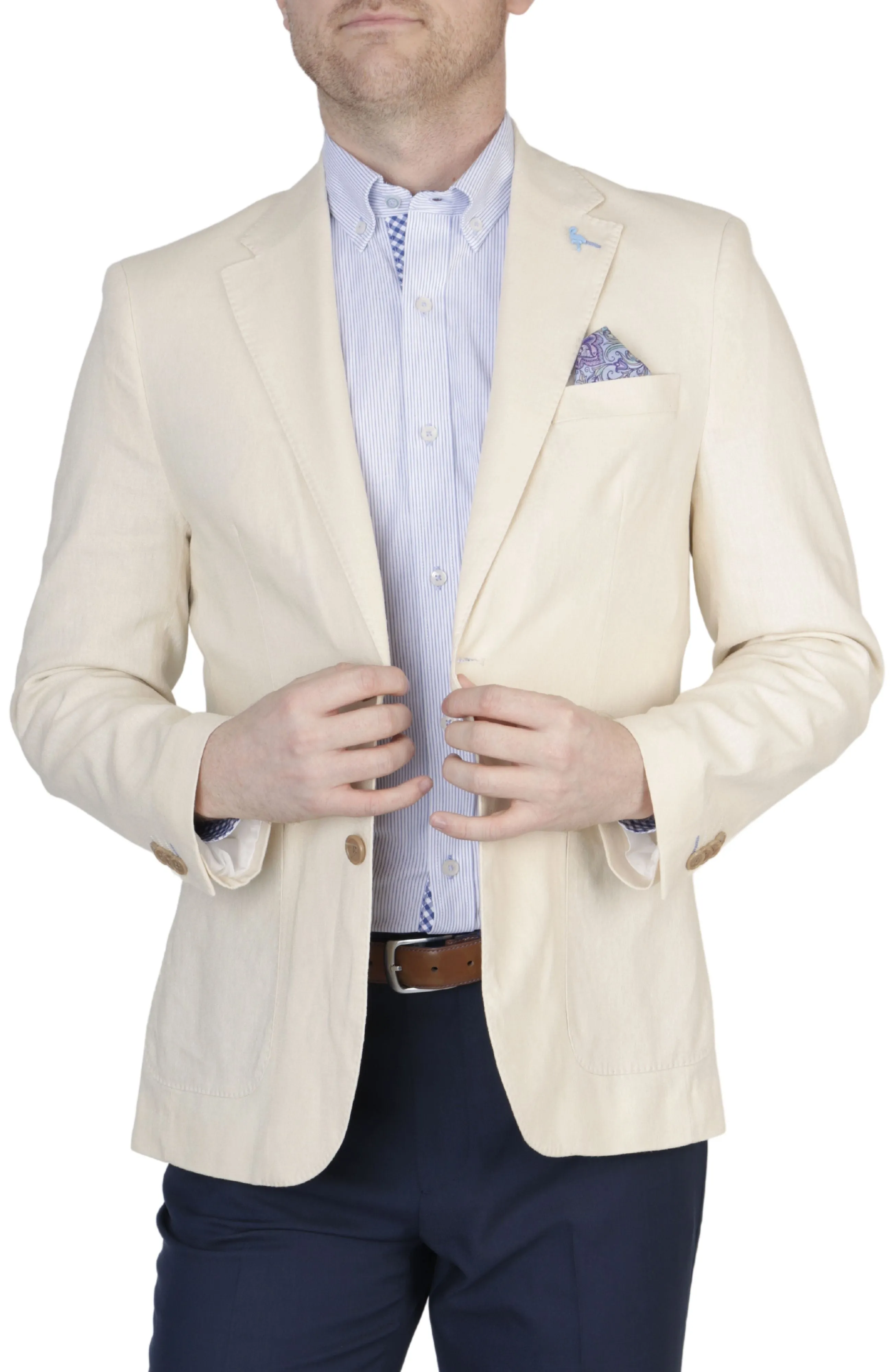 Signature Solid Neutral Linen Sport Coat