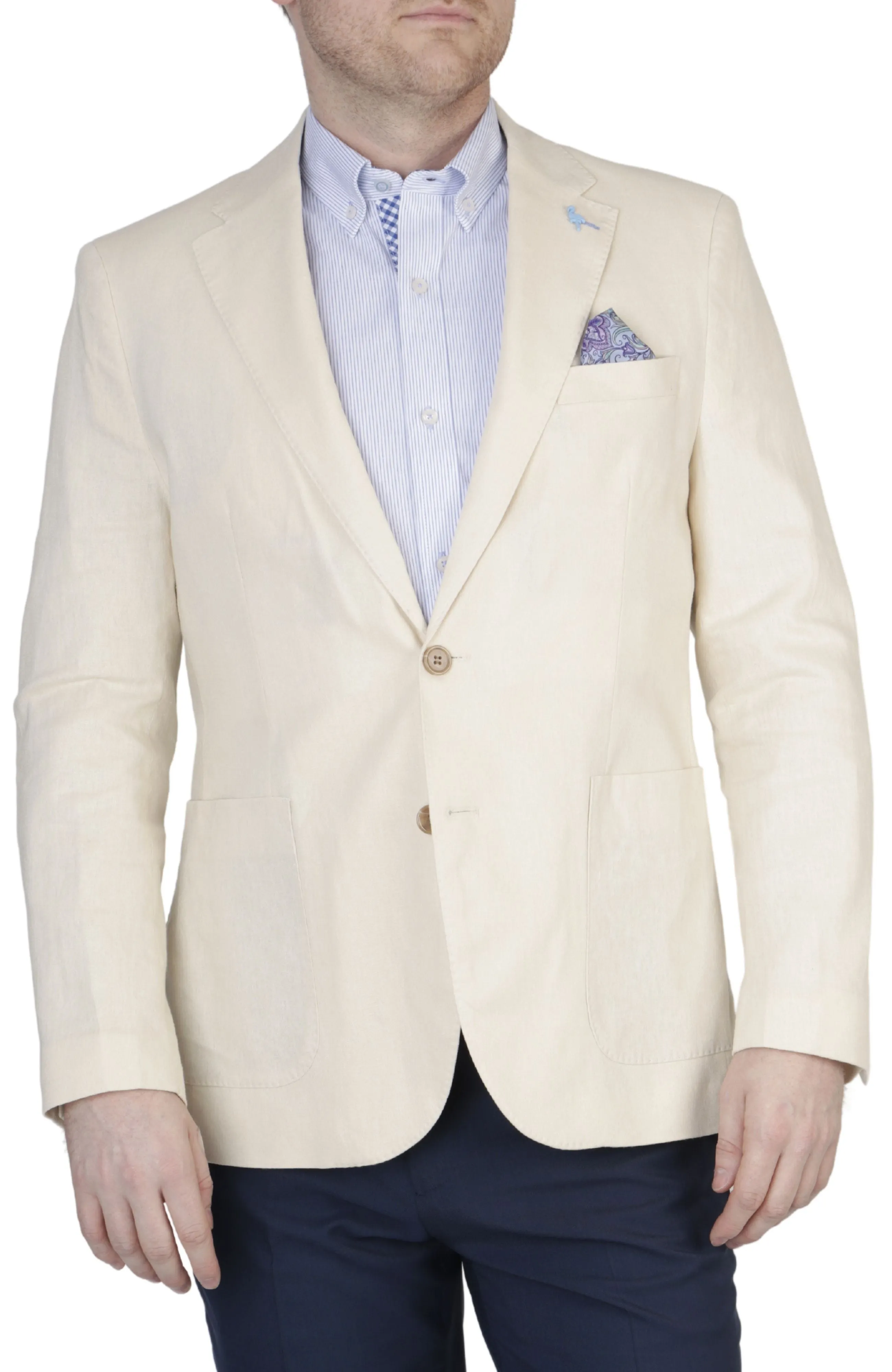 Signature Solid Neutral Linen Sport Coat