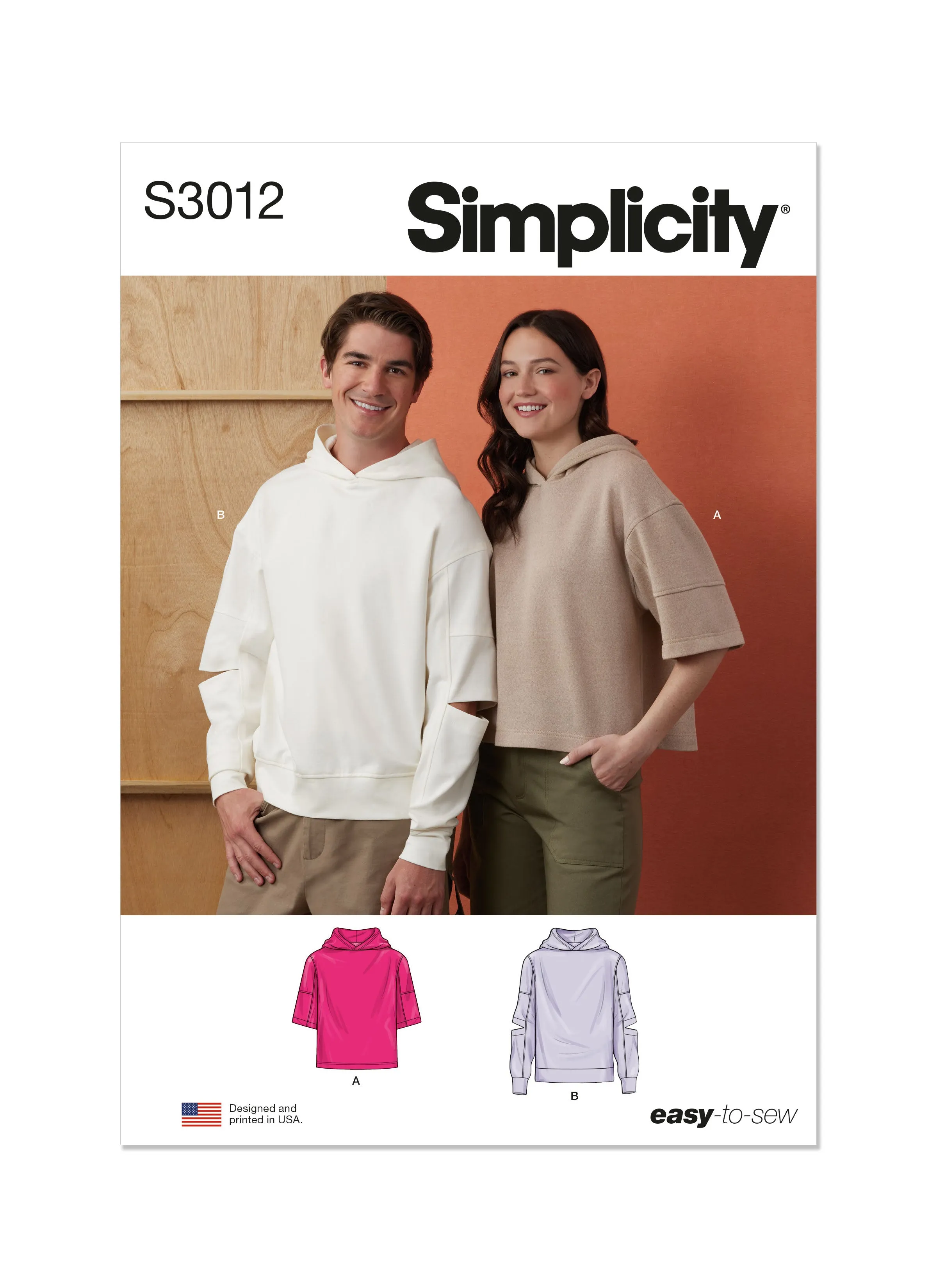 Simplicity Sewing Pattern 3012 Unisex Hoodies