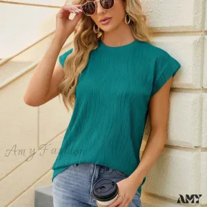 Solid Casual Loose Vintage Oversized Elegant Female Summer Tops Blouses