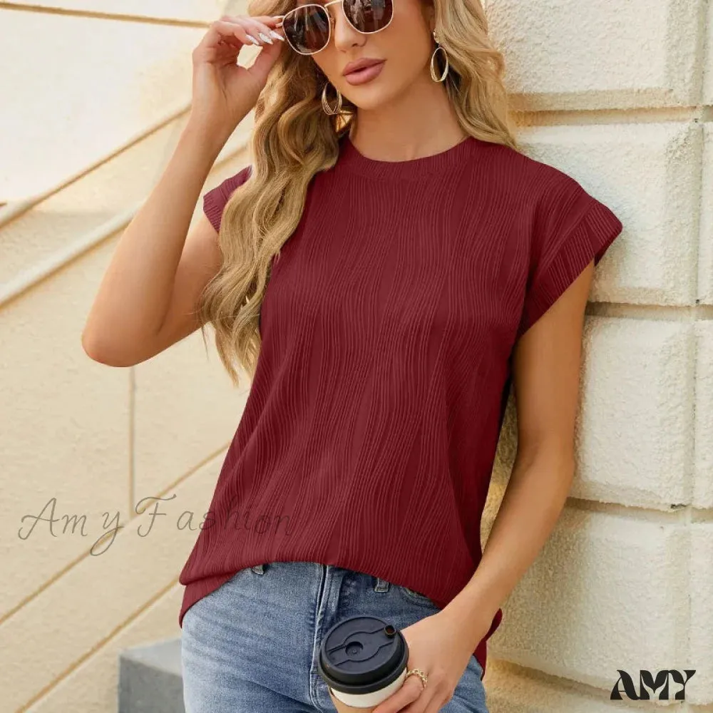 Solid Casual Loose Vintage Oversized Elegant Female Summer Tops Blouses