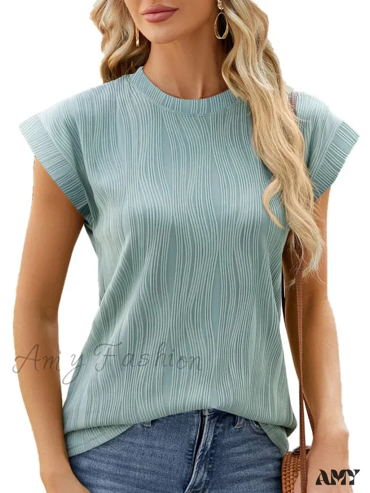 Solid Casual Loose Vintage Oversized Elegant Female Summer Tops Blouses