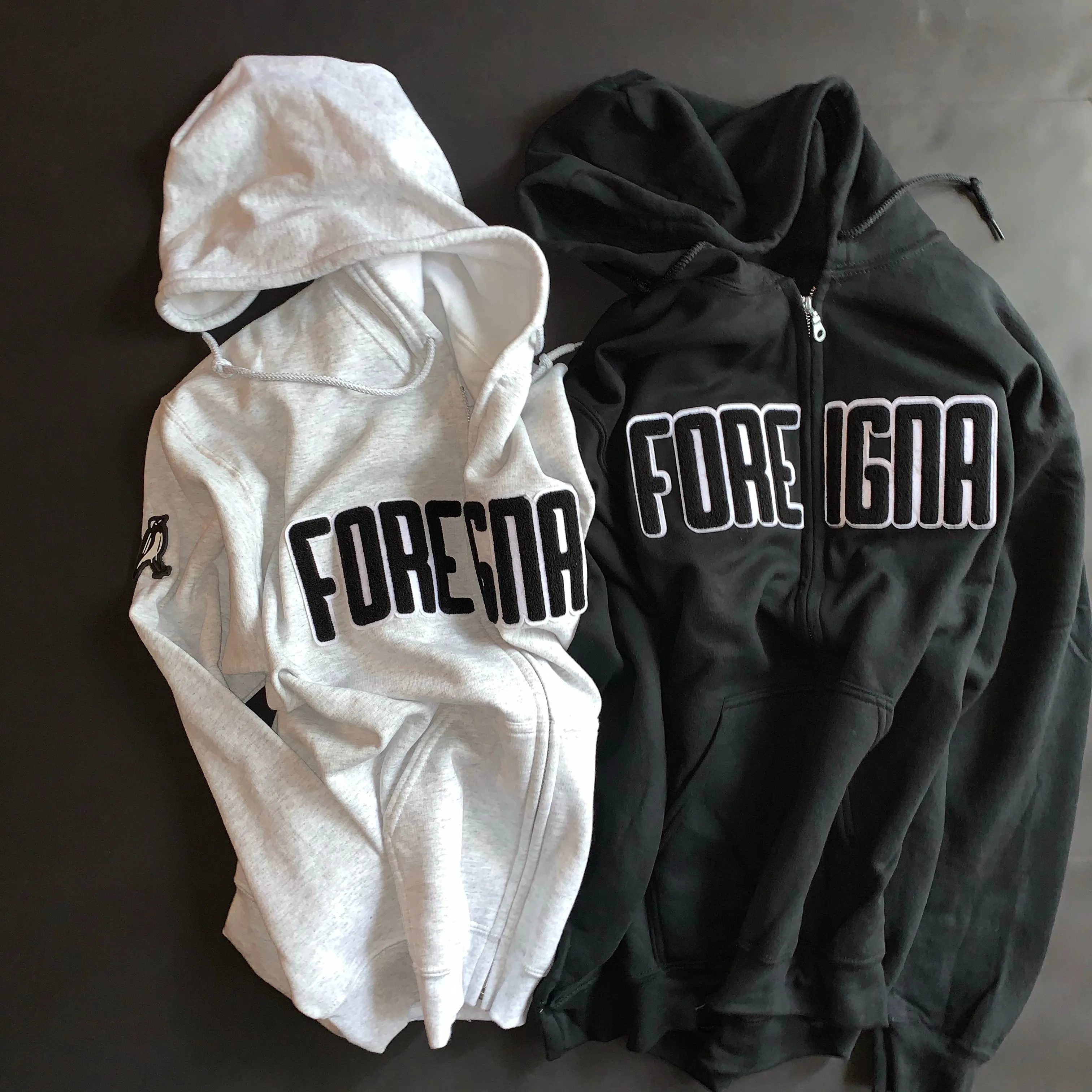 Streetwear Zipper Graphic Hoodies - Black