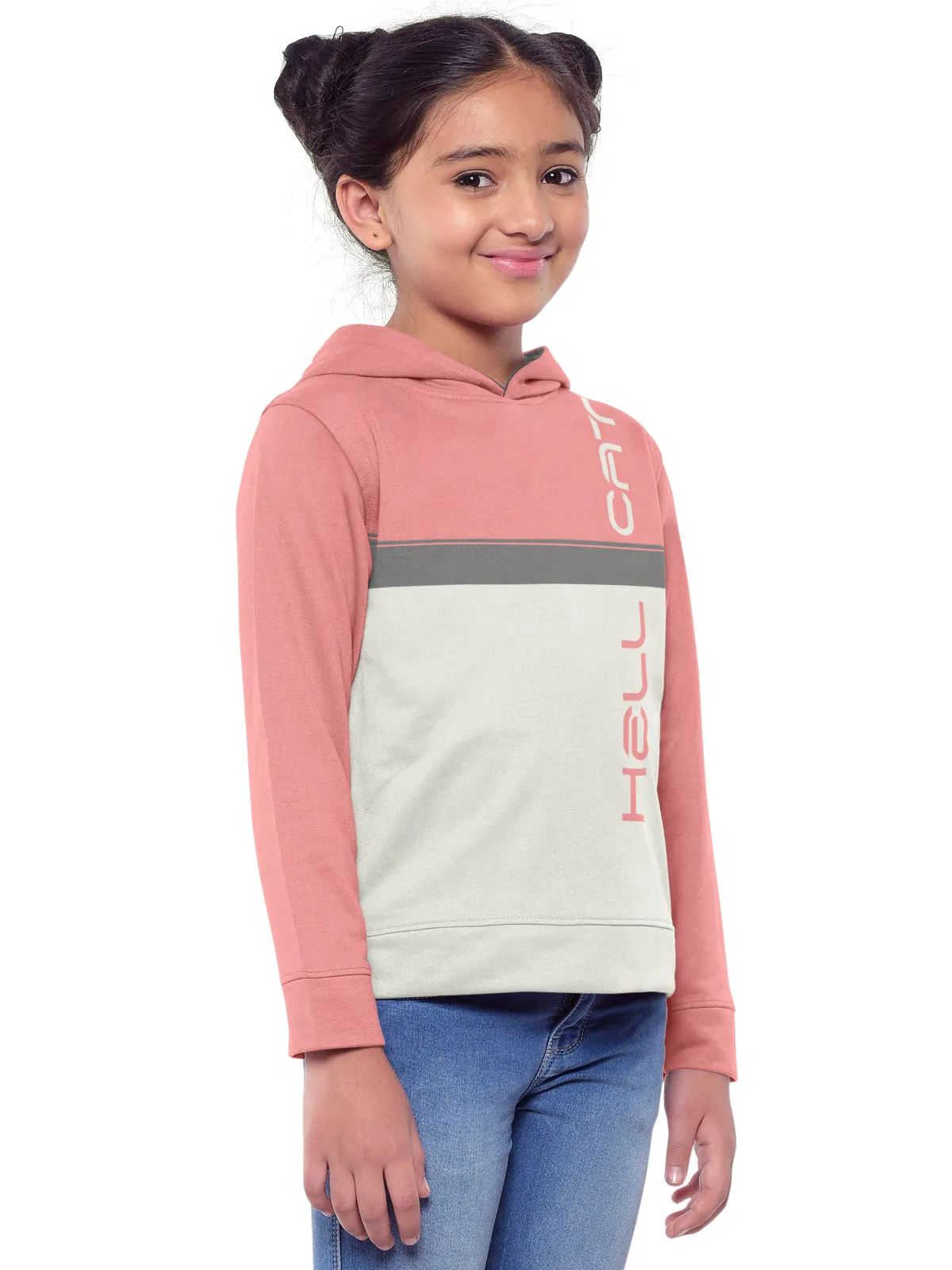 Trendy Printed Full Sleeve / Long Sleeve Hooded Sweatshirt for Girls - Pack of 2