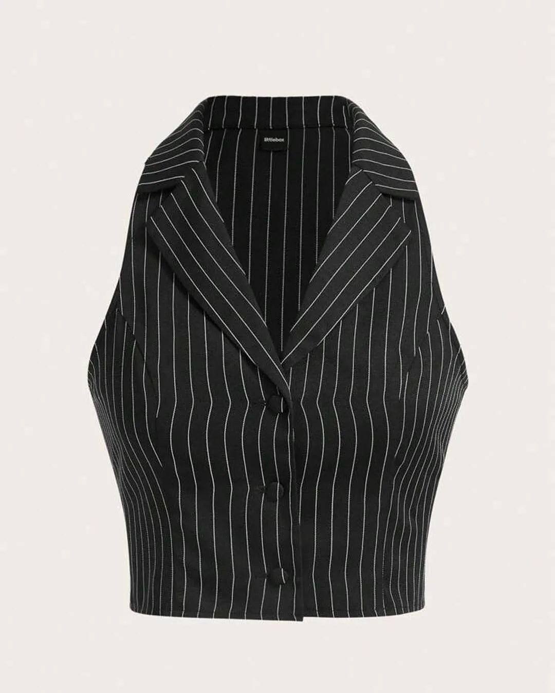 Two Piece Set Of Qutie Vertical Striped Waistcoat & Pleated Skirt