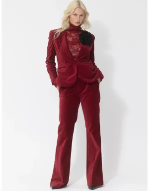 Velvet Bootleg Pant Ruby