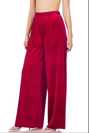 Velvet Pants - Burgundy