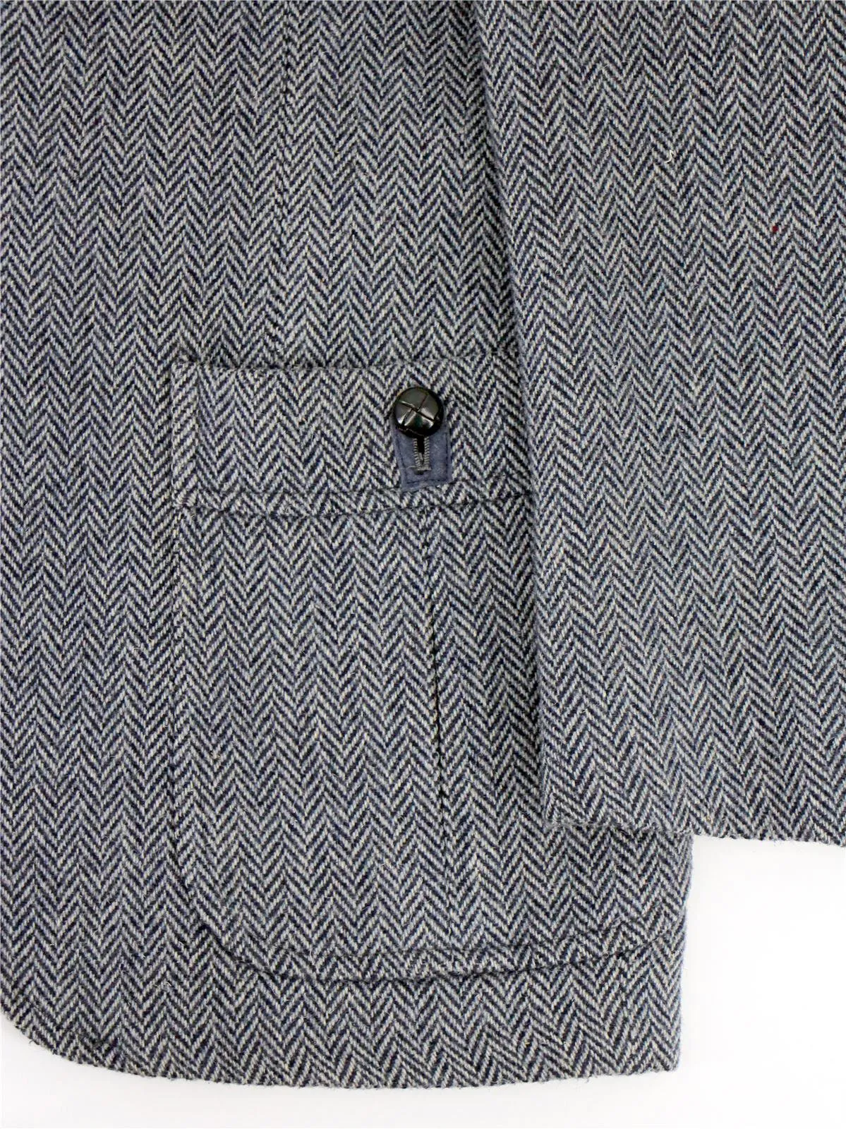 Vintage Slate Grey Herringbone Tweed Jacket