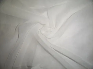 white colour silk chiffon fabric -40 gram{11 mm} 44" wide [1550]