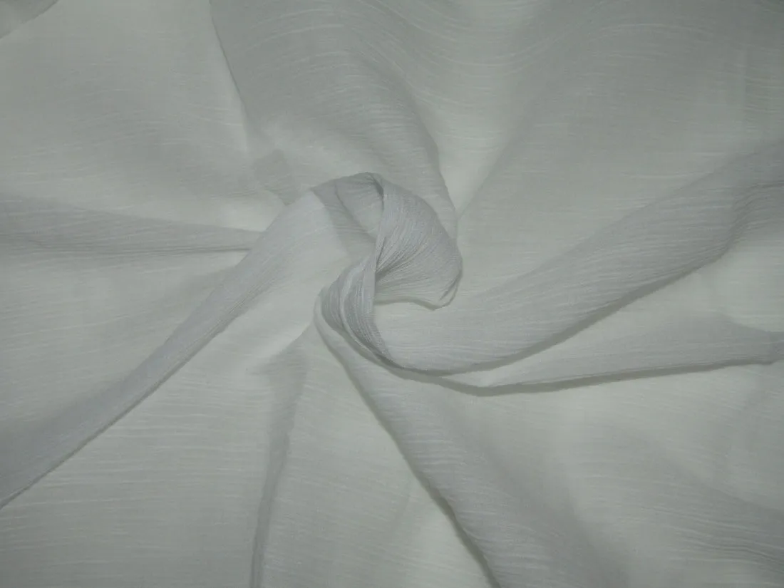 White cotton crinkle chiffon fabric 36&quot; wide