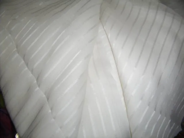 White silk chiffon thin satin stripe fabric 44&quot; wide