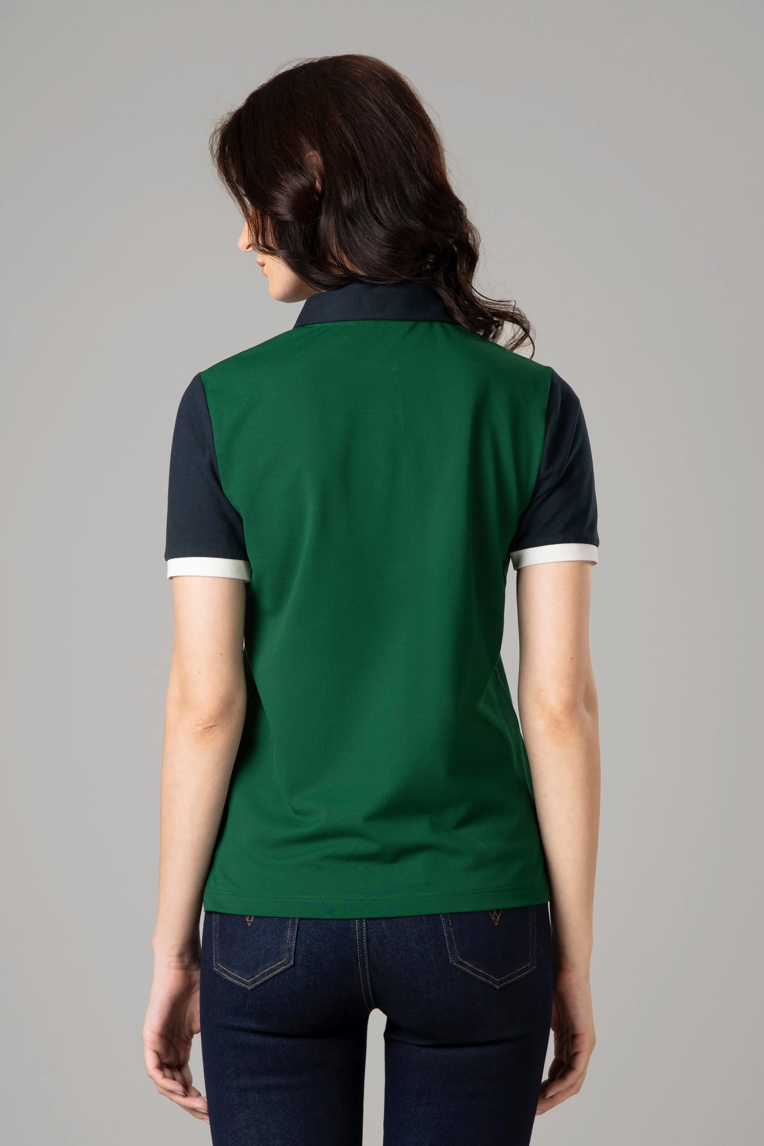 Women's Colorblock Collar Polo T-Shirt