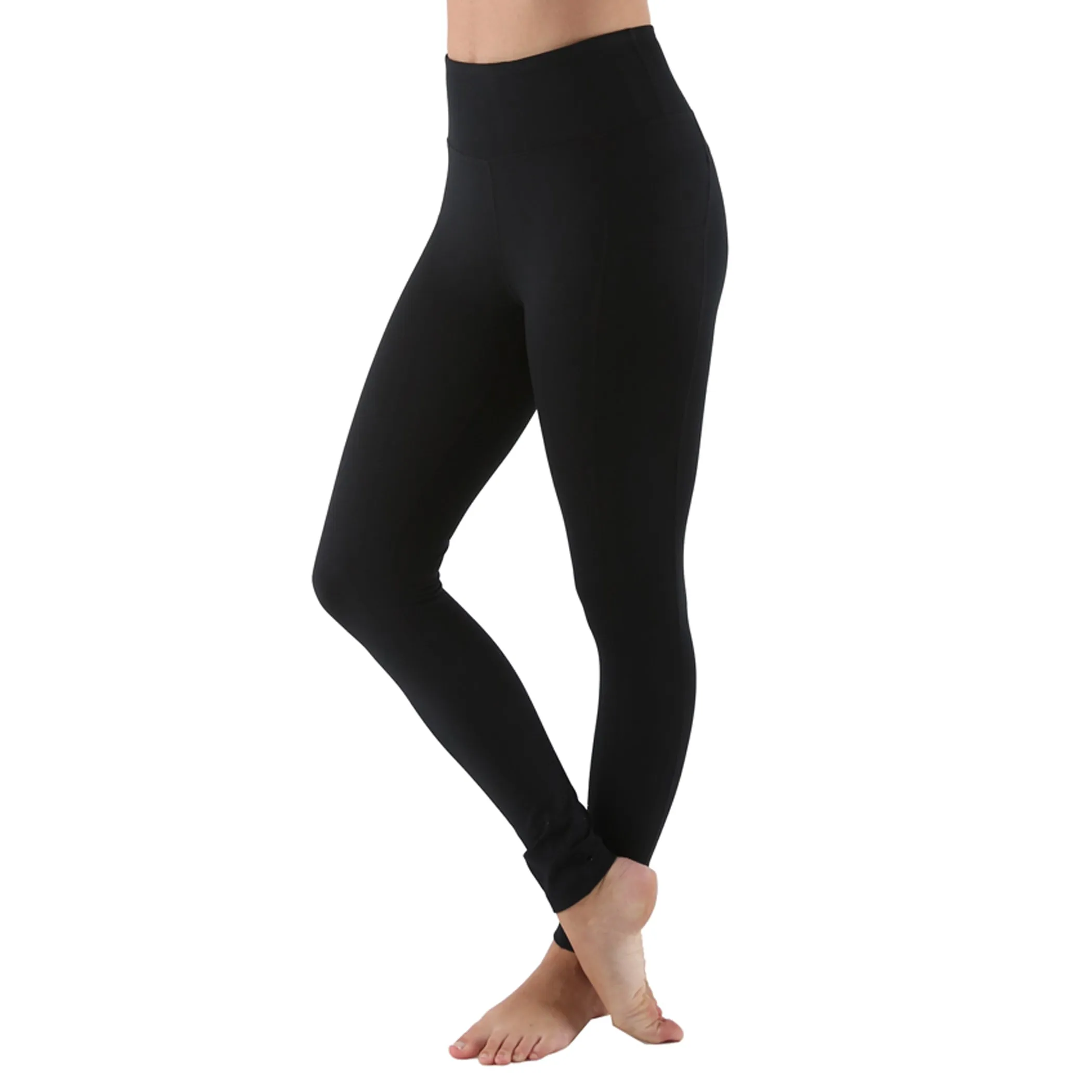 Women's High Waist Active Long Yoga Compression Leggings - Black